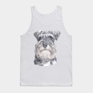 Beautiful Miniature Schnauzer Watercolor Art Tank Top